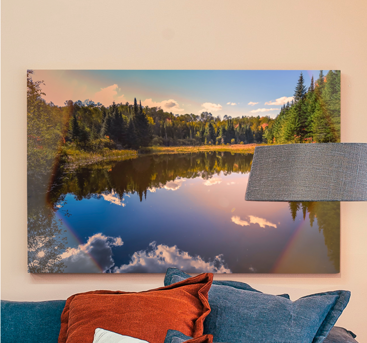 Landscape canvas serene water reflection - TenStickers