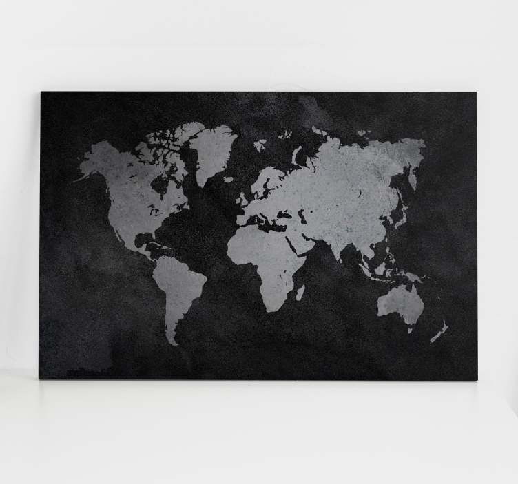 Mapamundi blanco y negro world map canvas - TenStickers