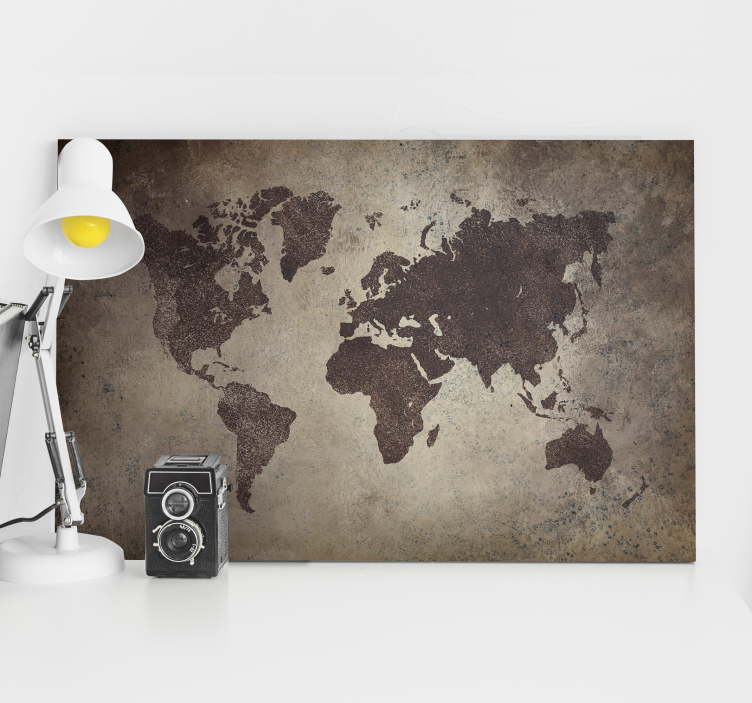 Mapamundi vintage world map canvas - TenStickers