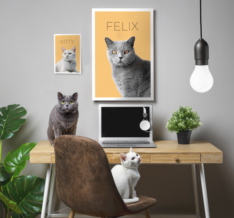 Minimalist watercolor pet portrait canvas - TenStickers