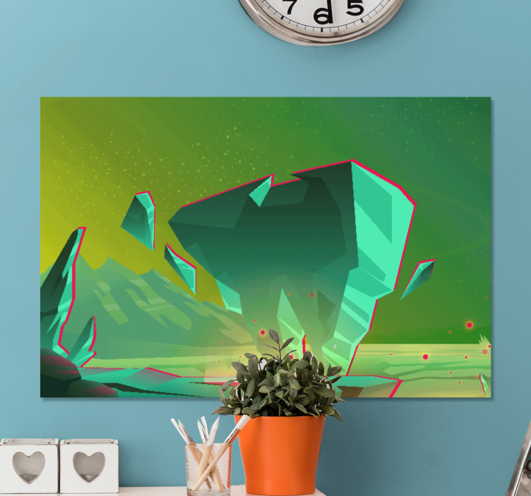 Modern canvas art geometric landscape features - TenStickers