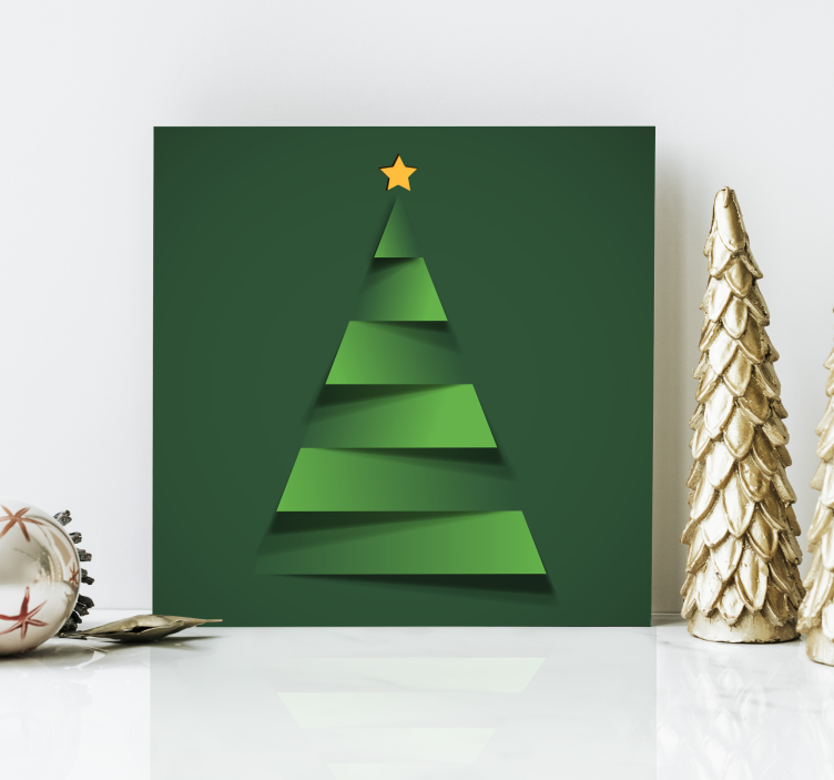 Modern Christmas tree wall canvas art - TenStickers