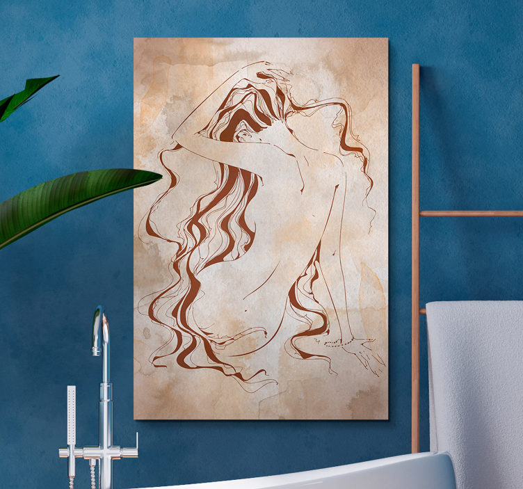Modern toilet paper bathroom canvas art - TenStickers