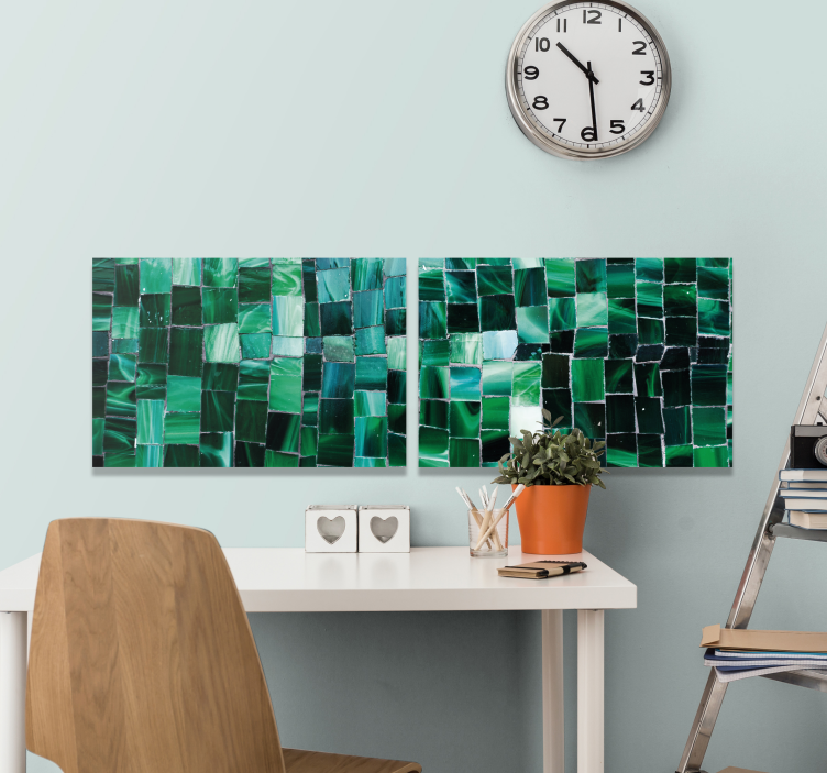 Green Ceramic mosaic canvas prints - TenStickers