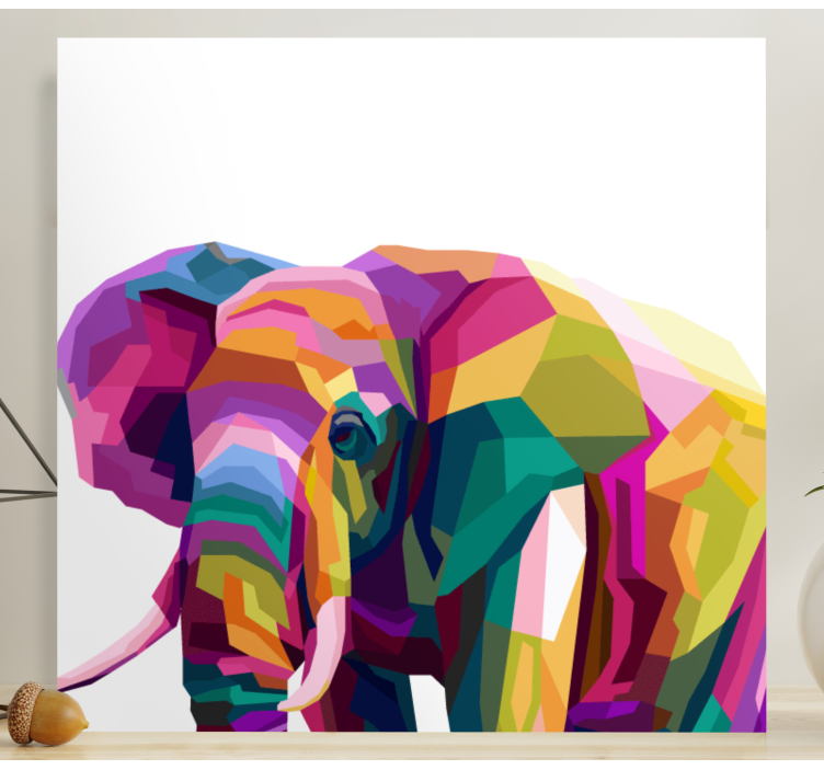 Multicolor realistic elephant canvas - TenStickers