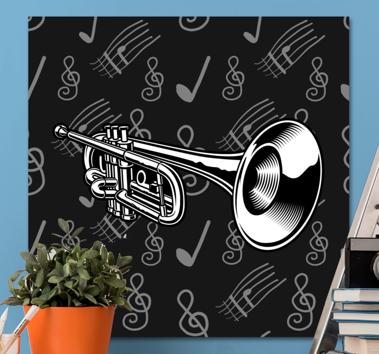 Music canvas art musical brass trumpet artwork - TenStickers