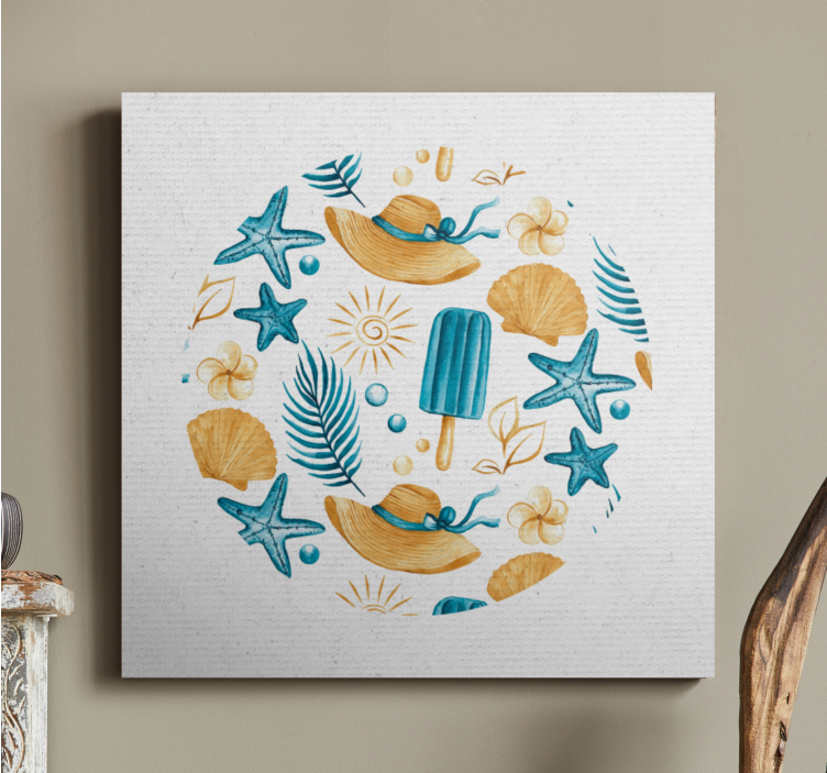 Nautical canvas art summer ice cream delight - TenStickers