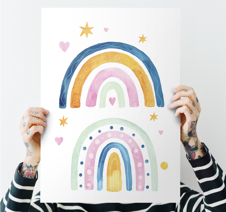Nursery canvas colorful rainbow display - TenStickers