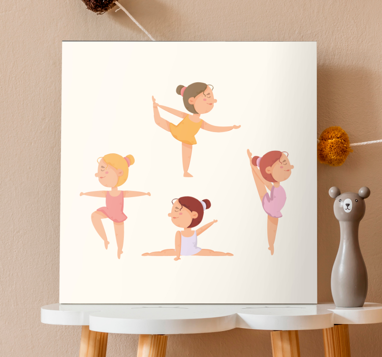 Nursery canvas dancing ballerinas art print - TenStickers
