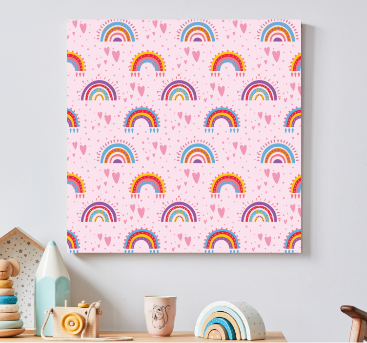 Nursery canvas with bright rainbow design - TenStickers