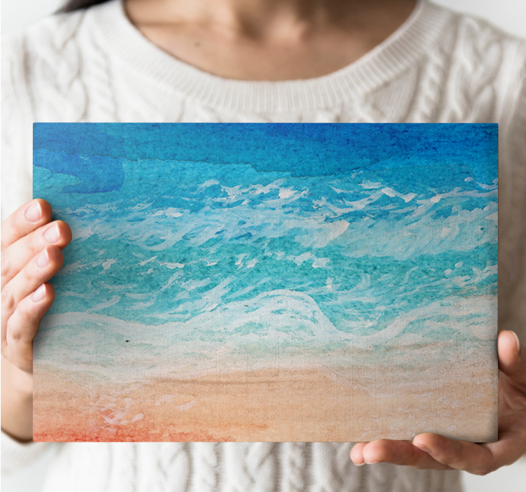 Ombre effect waves the beach canvas art prints - TenStickers
