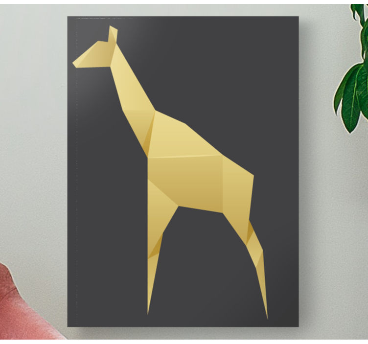 Origami giraffe animal canvas prints - TenStickers