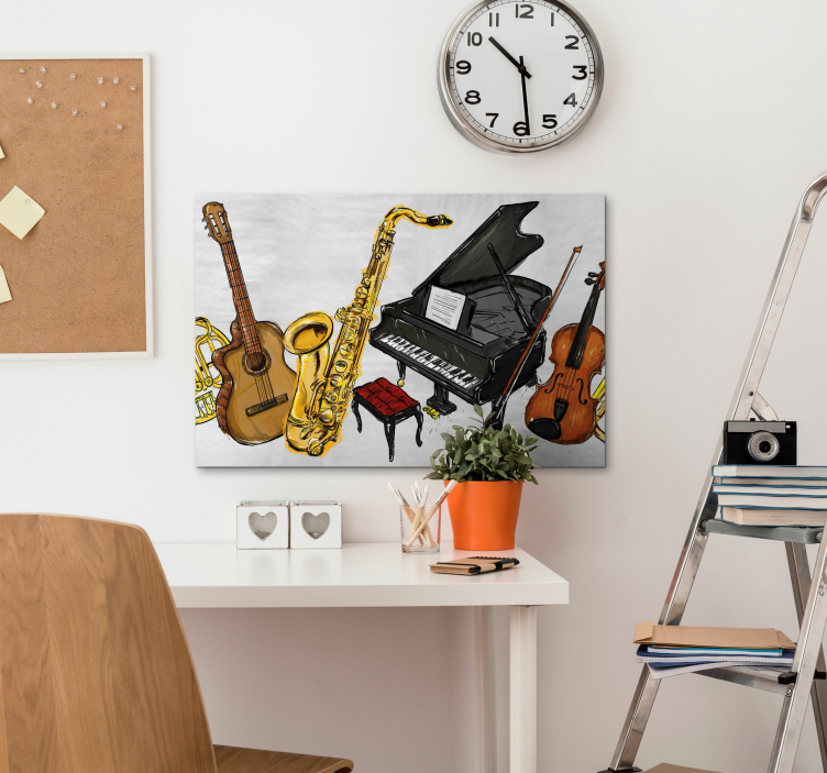 Painting music instruments canvas - TenStickers