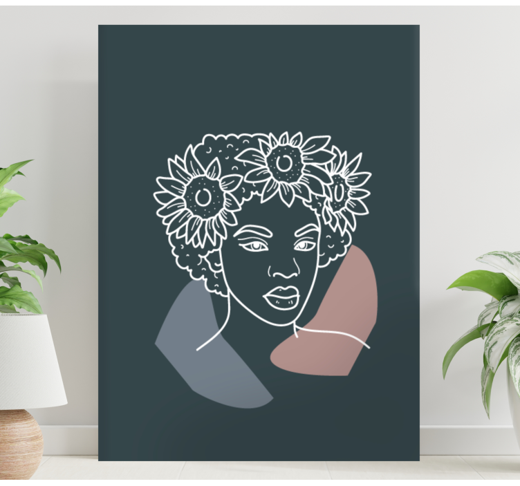 People canvas ornate botanical portrait - TenStickers