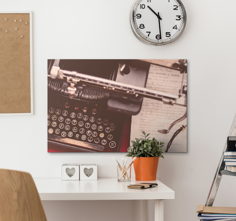 Phone and typewriter retro canvas art - TenStickers