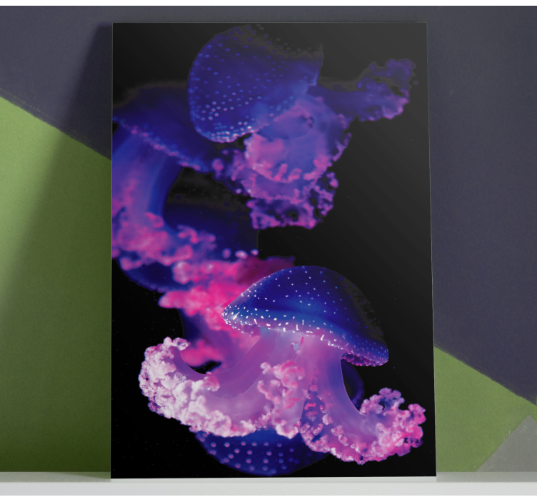 Purple jellyfish modern canvas wall art - TenStickers