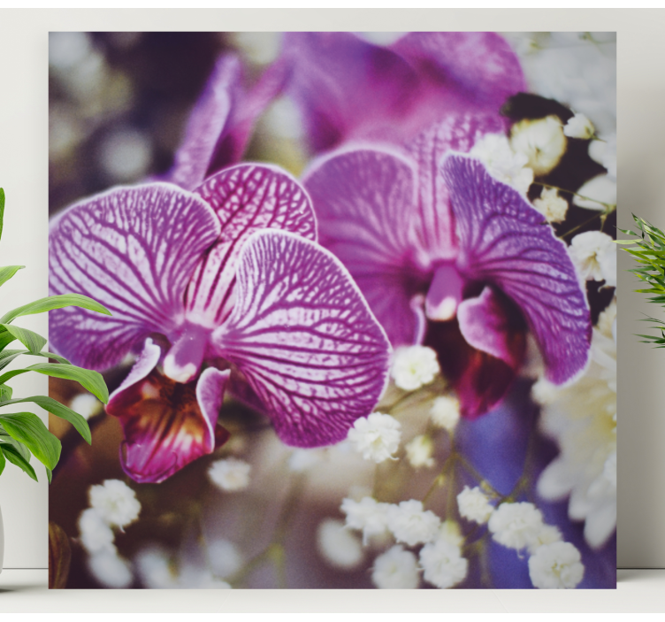 Purple orchid with flowers flower canvas - TenStickers