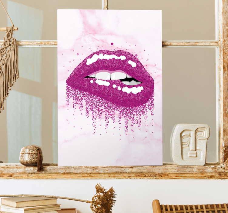 Quote canvas kiss imprint splash - TenStickers