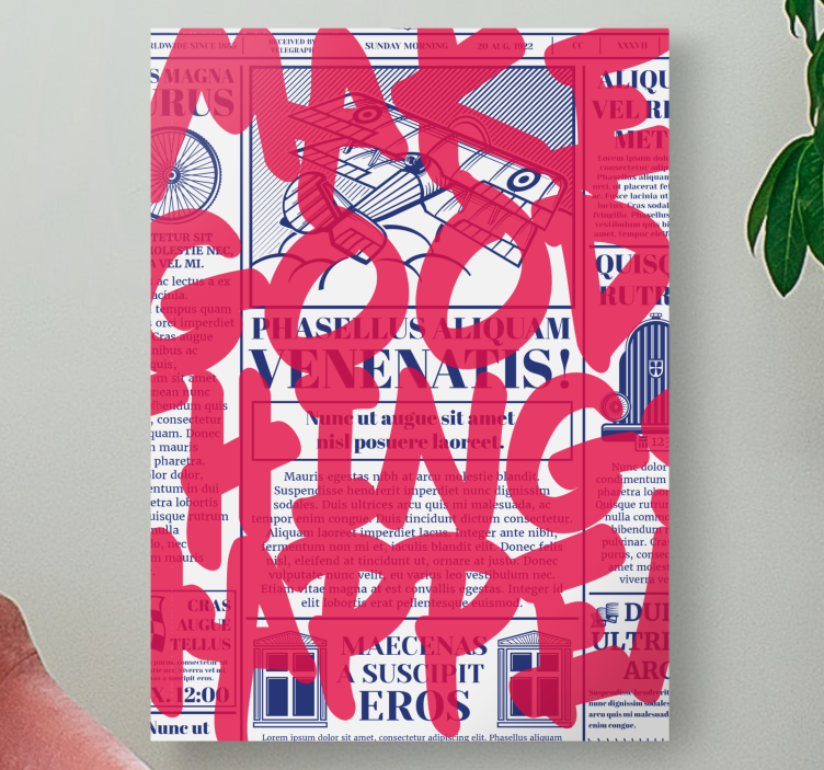 Quote canvas make good things happen - TenStickers