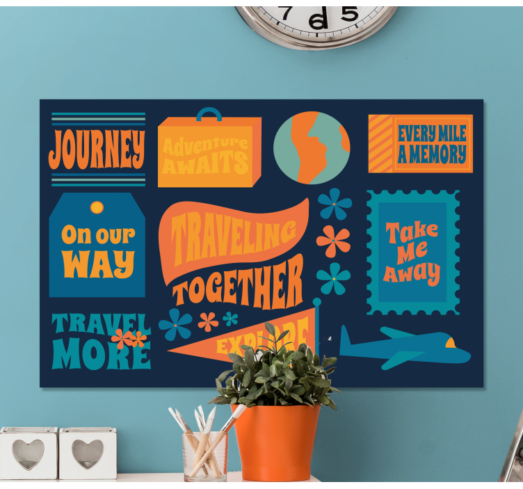 Quote canvas traveling together journey - TenStickers