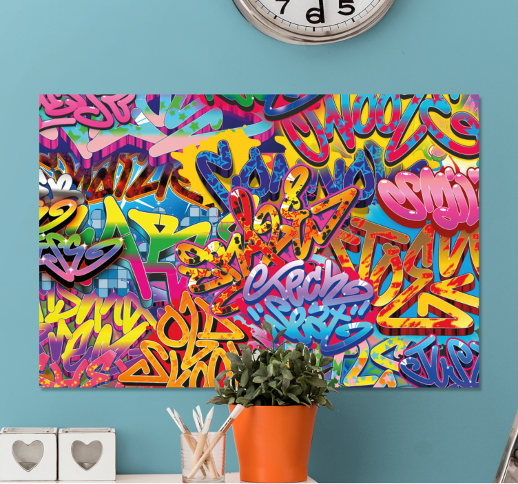 Quote canvas vibrant graffiti artwork - TenStickers