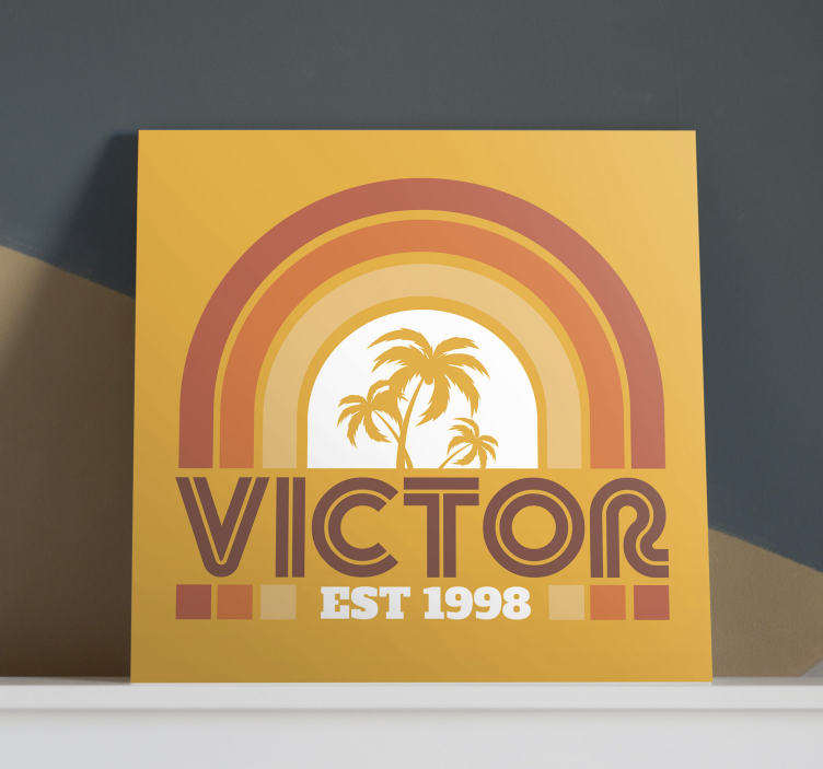 Retro Sunset and Palms 70's canvas prints - TenStickers