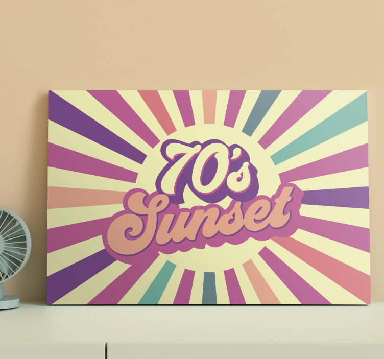 Retro Sunset Graphic quote canvas - TenStickers