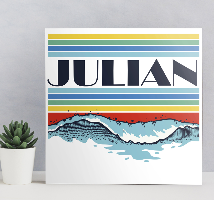 Retro waves personalised canvas - TenStickers