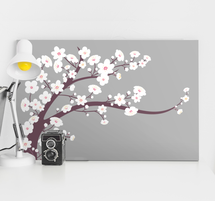 Sakura blossom stalk flowers canvas - TenStickers