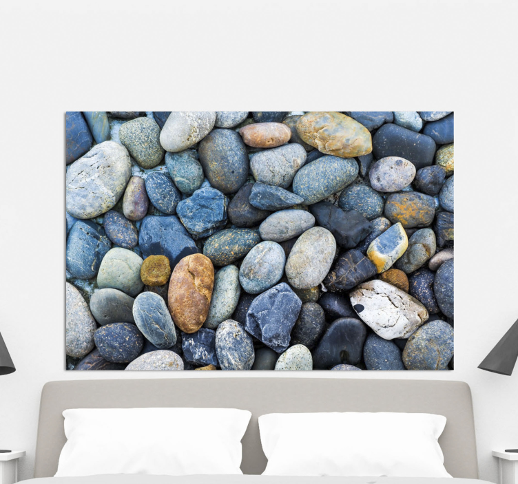 Sea stones headboard canvas prints - TenStickers