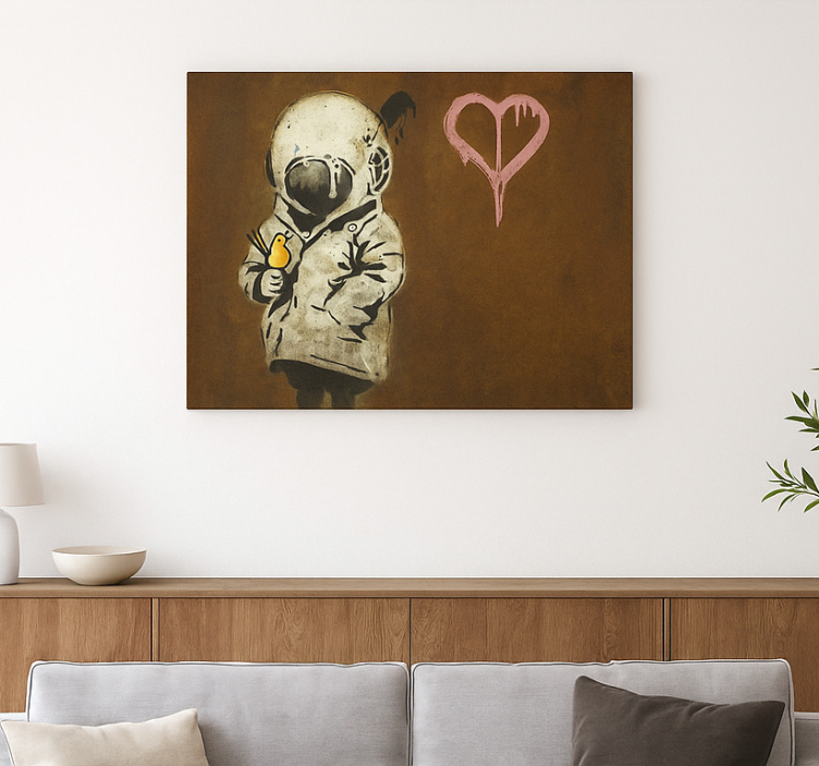 Space girl and bird canvas art - TenStickers