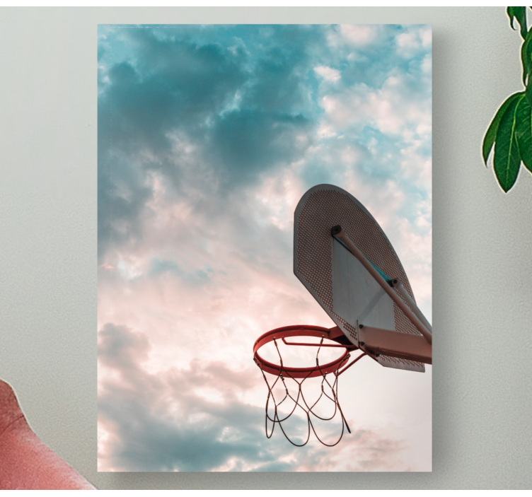 Sports canvas art basketball hoop silhouette - TenStickers