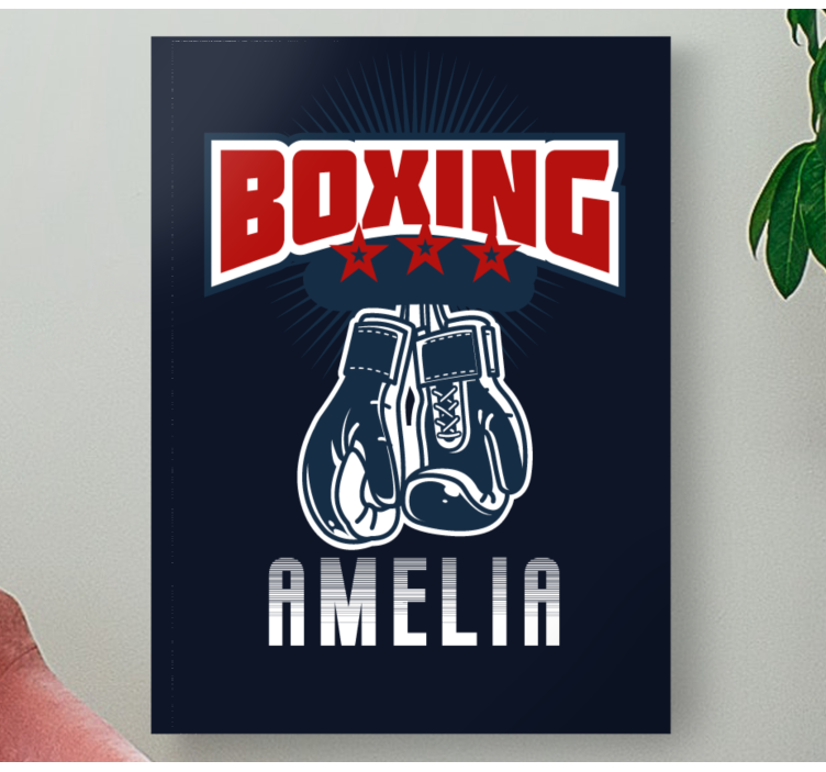 Sports canvas art boxing gloves emblem artwork - TenStickers