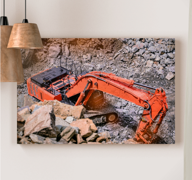 Sports canvas art heavy excavator in action - TenStickers