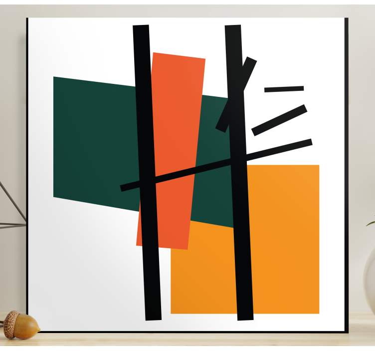 Squares and rectangles art geometric canvas - TenStickers