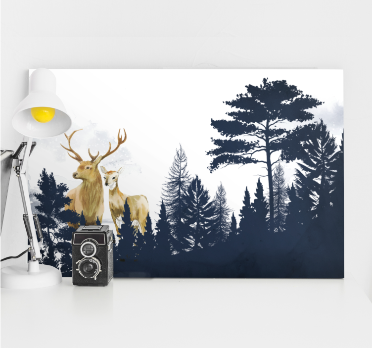 Stag canvas majestic stags art print - TenStickers