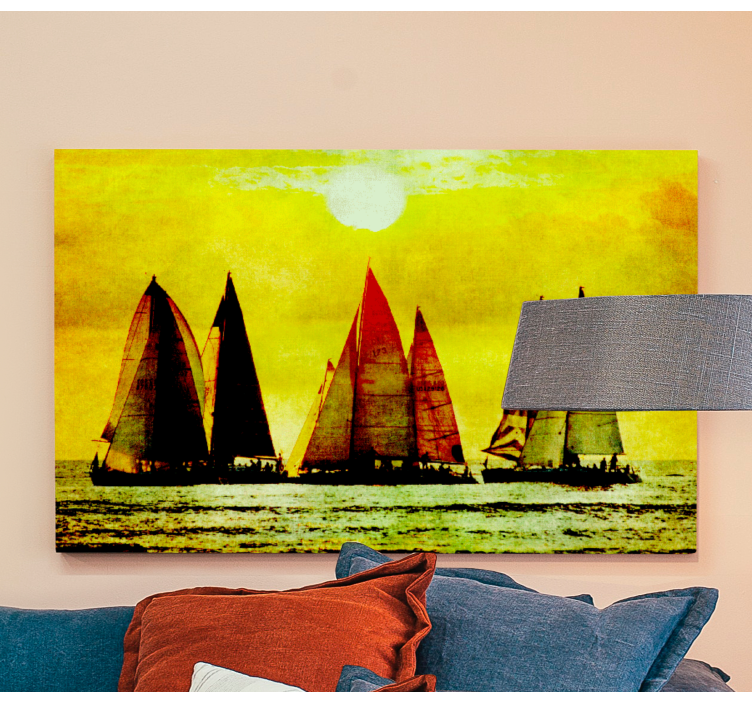 Sunset Sailing Scene nautical canvas art - TenStickers