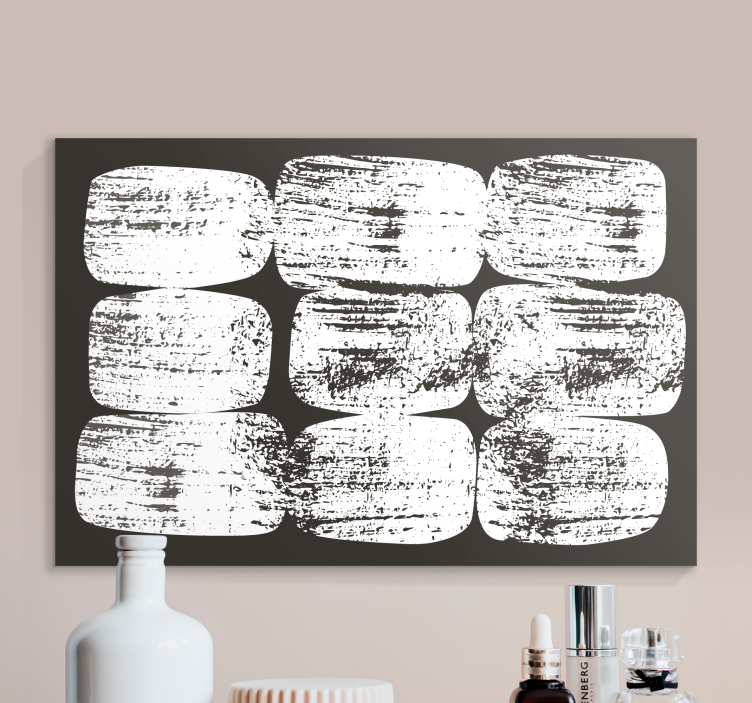 Textured White Blocks Ornamental canvas print - TenStickers