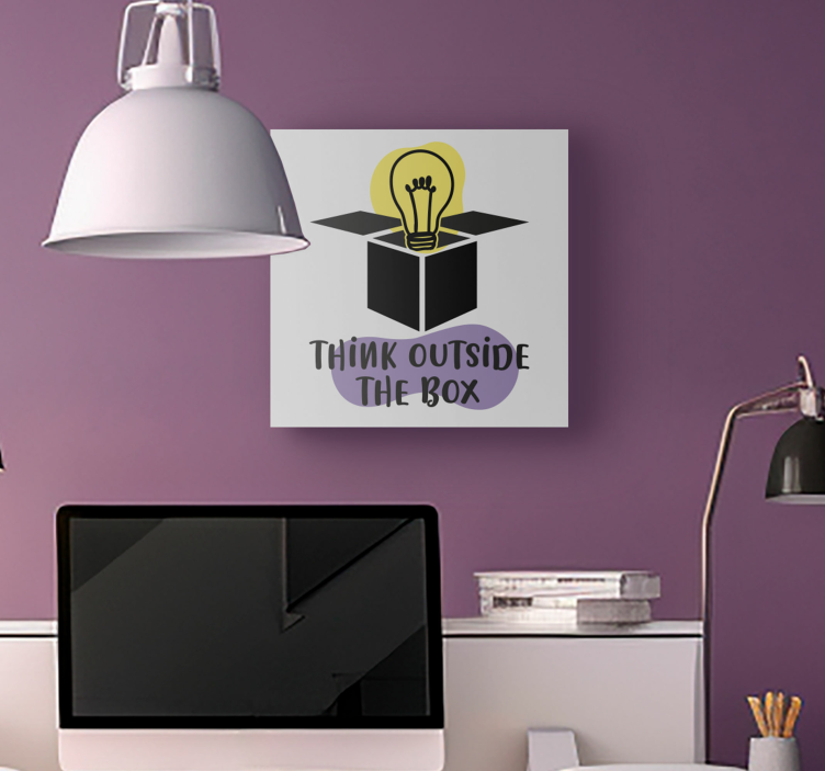 Think outside the box text inspiration canvas - TenStickers