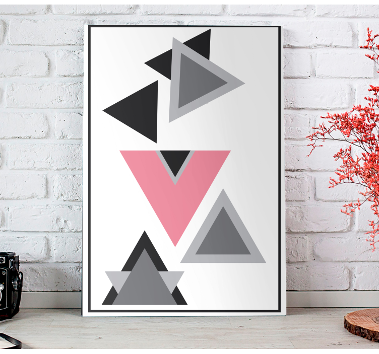 Triangles abstract art geometric canvas - TenStickers