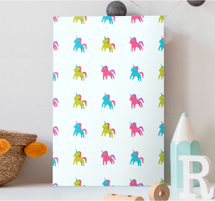 Unicorn pictures framed colorful unicorn design - TenStickers