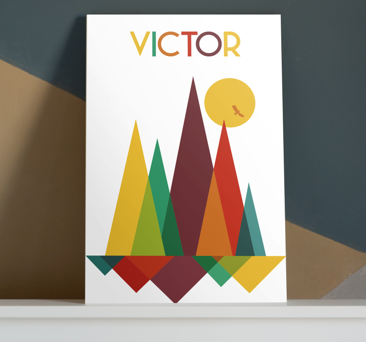 Victor Abstract Terrain geometric canvas - TenStickers