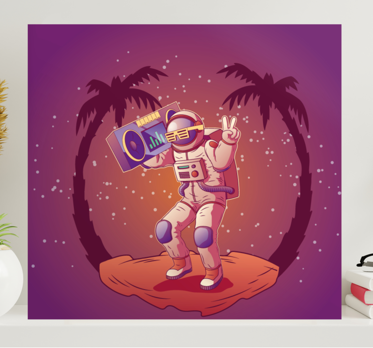 Video game canvas art astronaut dancing - TenStickers