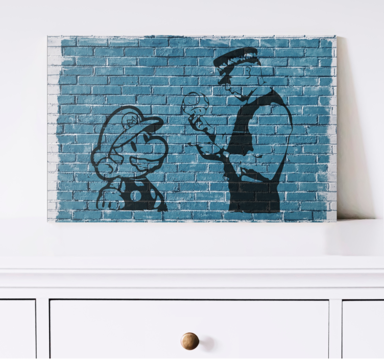 Video game canvas art mario and officer - TenStickers