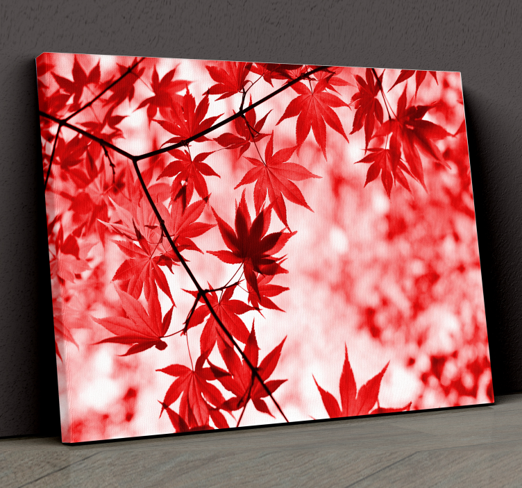 Vivid Red Maple Leaves Flowers  canvas - TenStickers