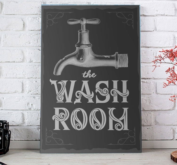 wash-room-bathroom-wall-art-canvas-tenstickers for Free Printable Vintage Bathroom Art Wash room Bathroom wall art canvas - TenStickers for Free Printable Vintage Bathroom Art