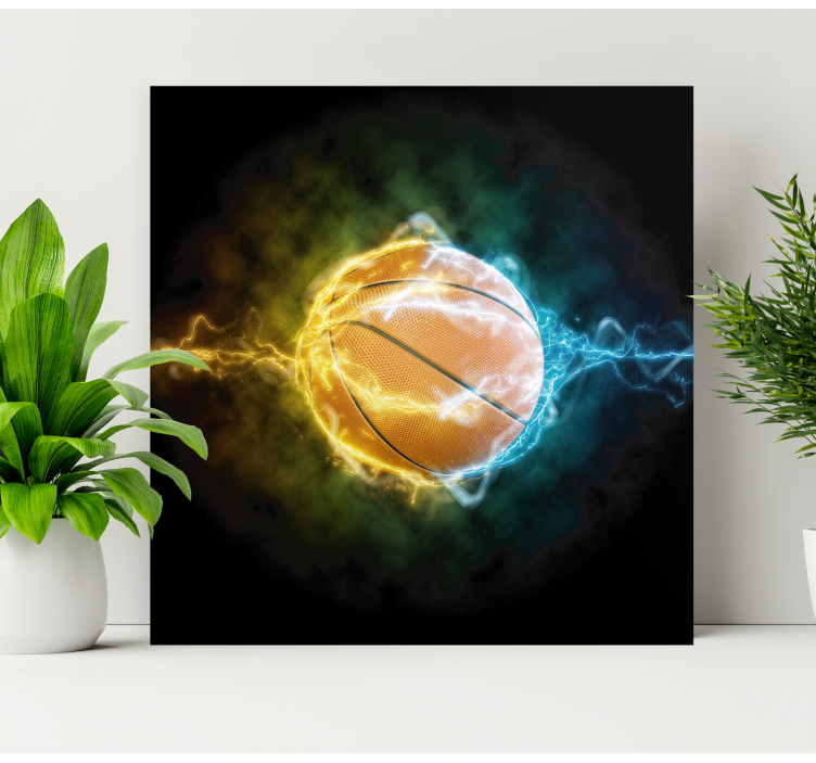 Water and fire basketball teen canvas prints - TenStickers
