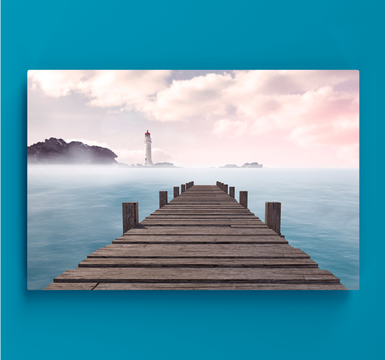 Wooden dock aesthetic landscape canvas - TenStickers