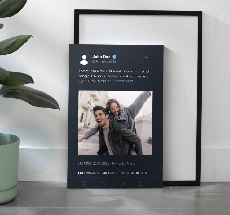 "X" twitter screen customized canvas print - TenStickers