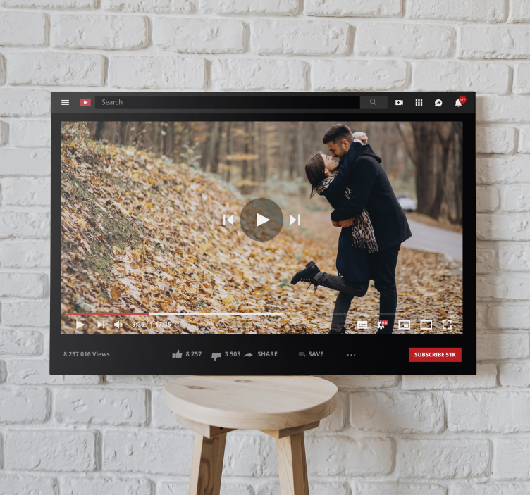 Youtube customized canvas print - TenStickers